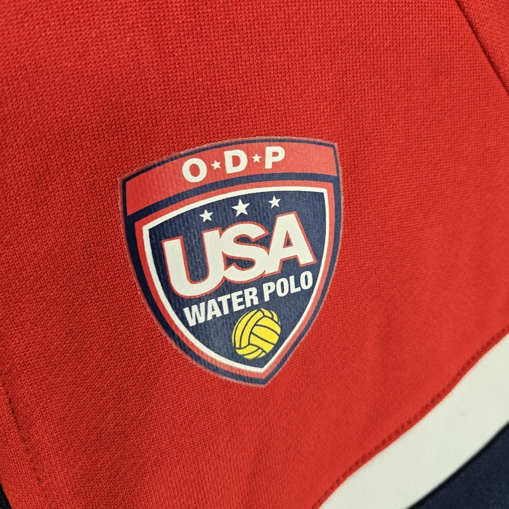 TYR Track Jacket Mens Medium Red Blue Team USA Water Polo ODP Full Zip Athletic - Picture 3 of 7